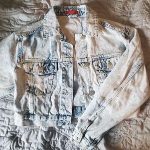 Cropped Acid Wash Denim Jacket